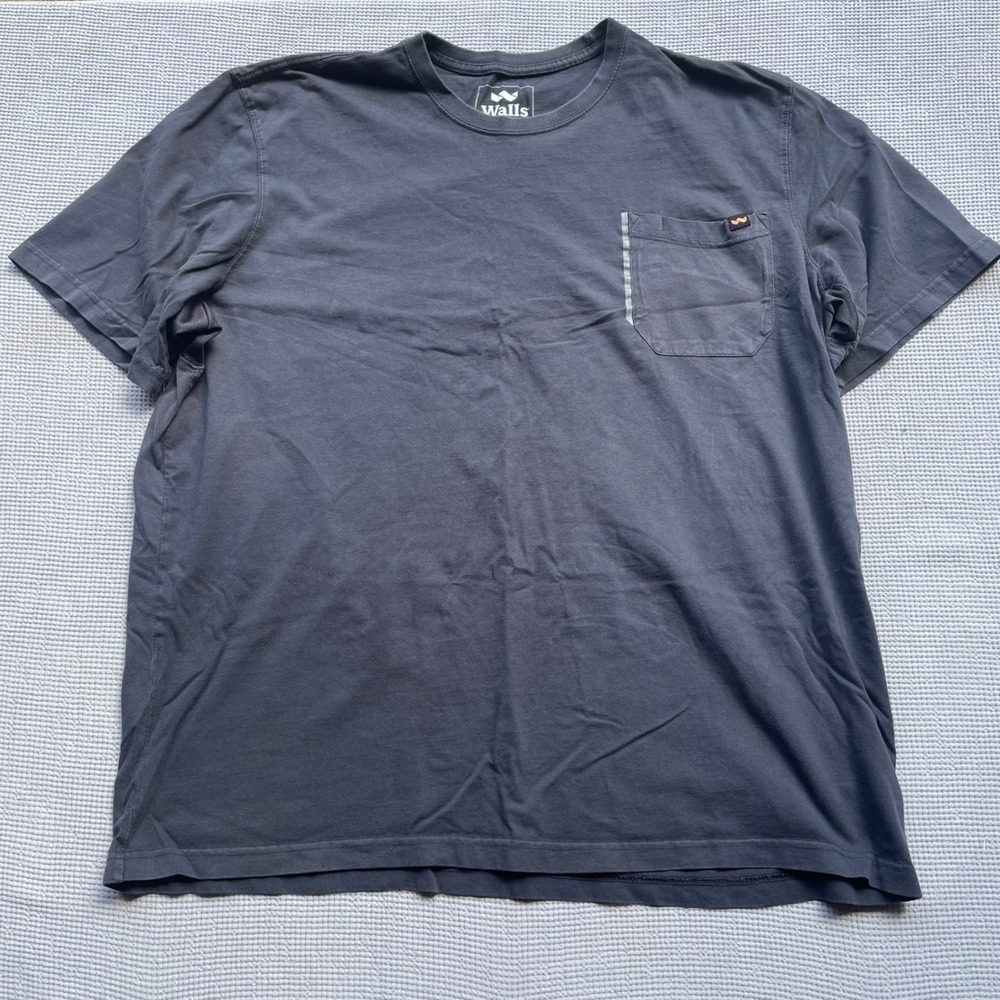 Walls Outdoor Goods Mens Charcoal Gray Pocket T-Shirt Reflective Strip Size 2XL